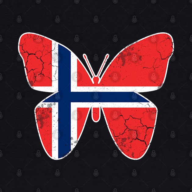 Norway Flag Butterfly Norwegian Norge Family by E